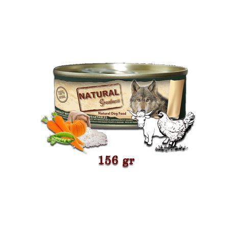 Patée 156 gr, sans céréales, au Poulet, boeuf et légumes pour chien
