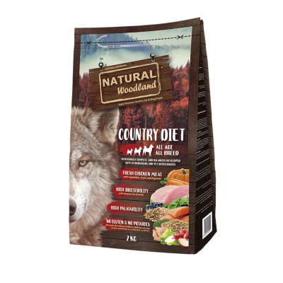 Croquettes Natural Woodland au Poulet et riz chien toutes races