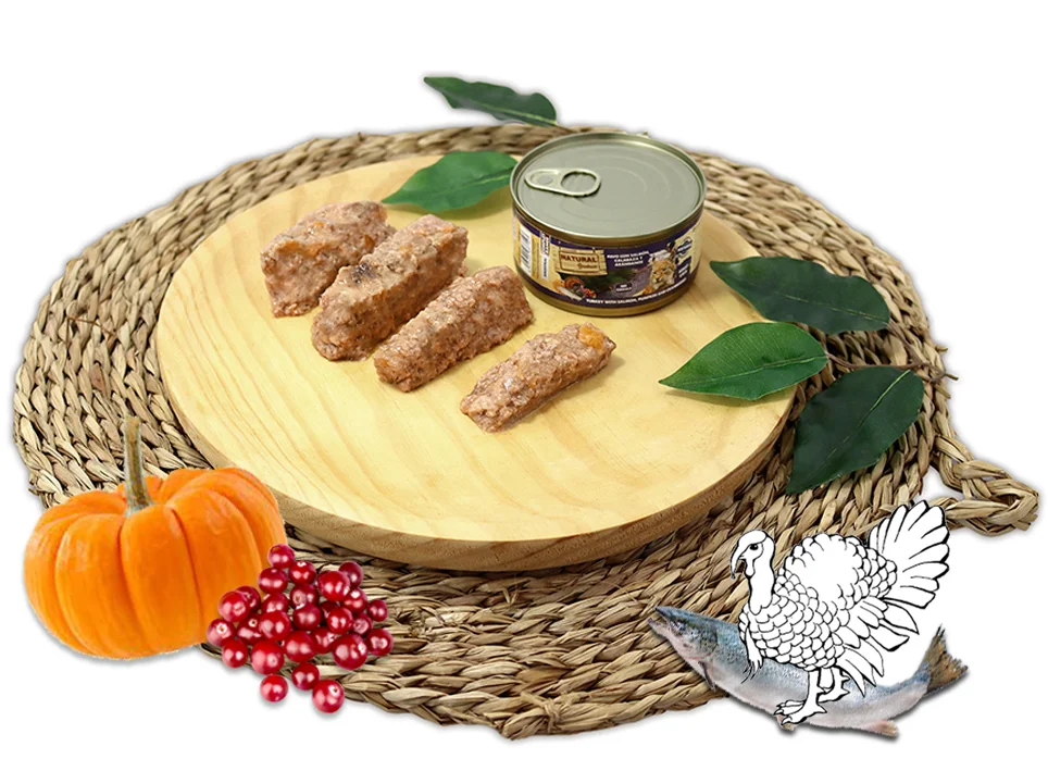 assiette dinde et saumon pour chat