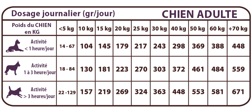 ration de croquettes recette sauvage pour chien